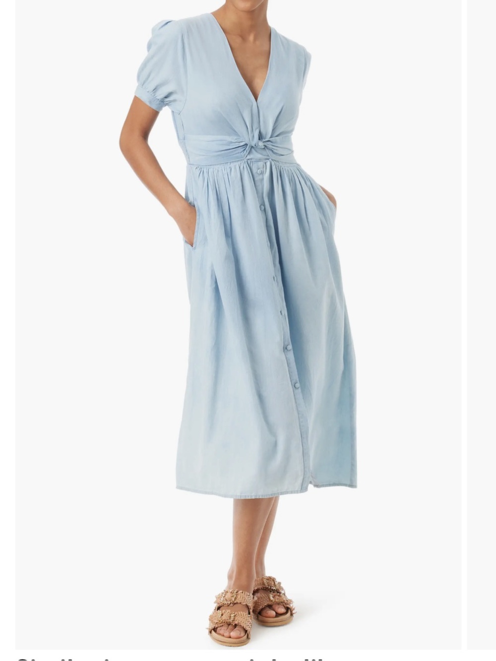 Sam Edelman Christy Twist Front Chambray Midi Dress